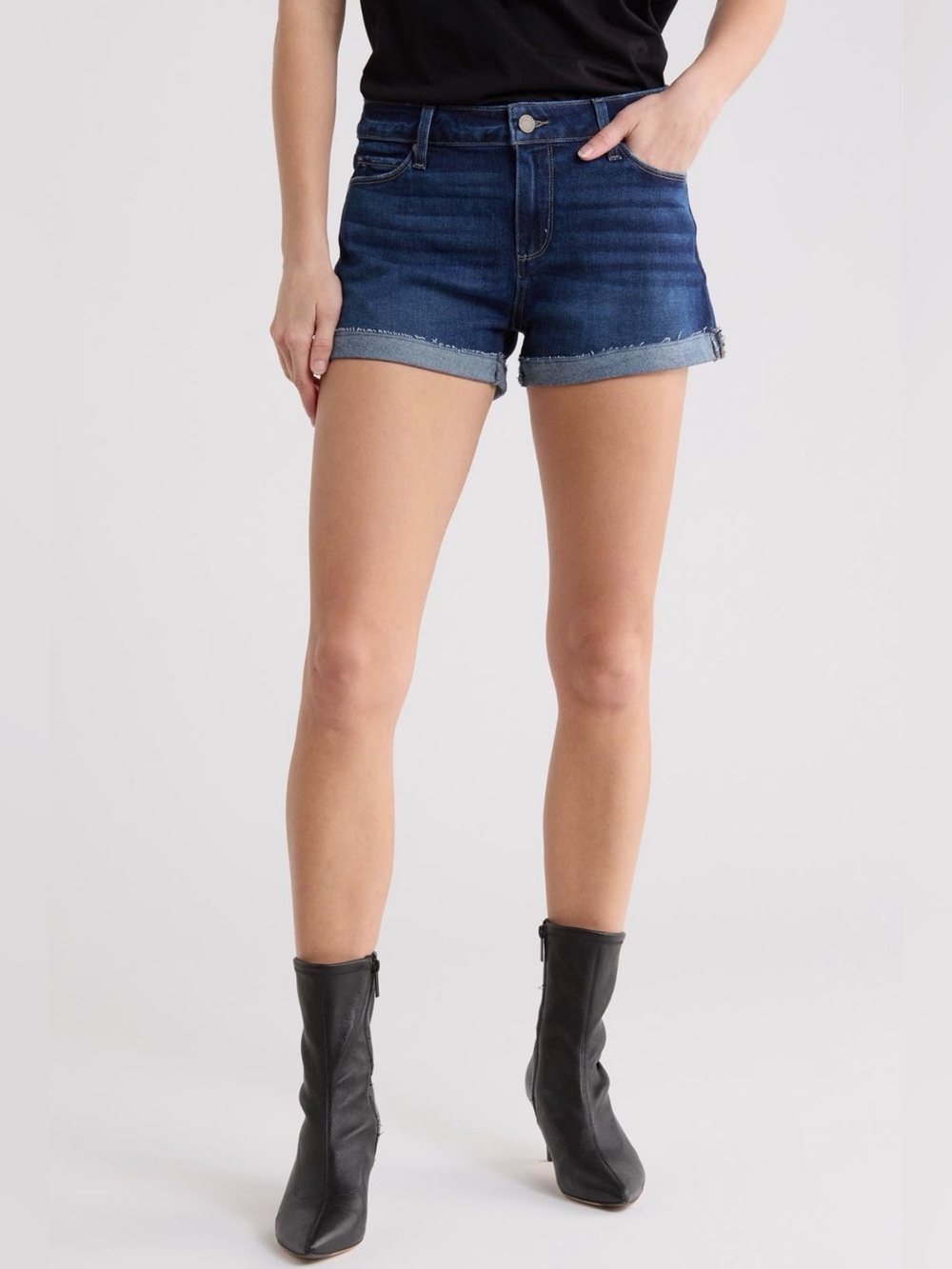 Paige Jimmy Jimmy Denim Cuffed Women’s Shorts - Dark Blue Size 32 NWT